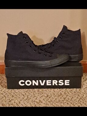 Converse Women's Chuck Taylor All Star High Top Sneakers Black Monochrome Size 7